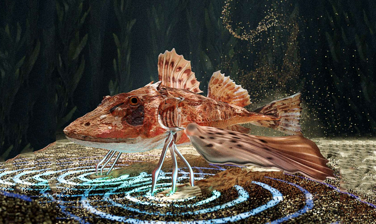 Το ψάρι με φτερά πουλιού και πόδια καβουριού