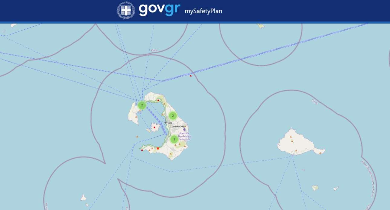 mysafetyplan.gov.gr: Ψηφιακός χάρτης με τα ασφαλή σημεία συγκέντρωσης σε Σαντορίνη και Αμοργό