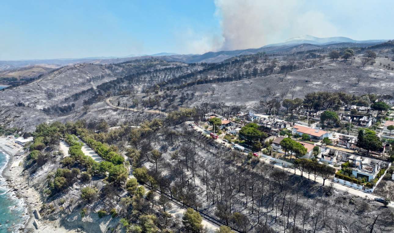 Η Σμύρνη ξανά στις φλόγες: Νέα εστία φωτιάς – ισχυροί άνεμοι